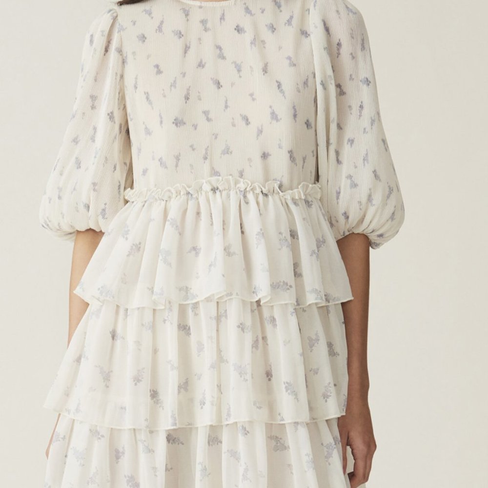 PLEATED GEORGETTE MINI DRESS